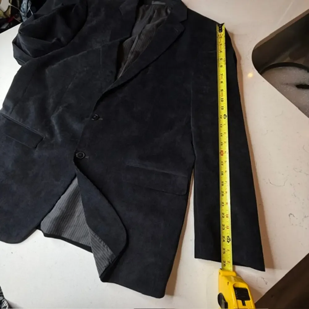 Calvin Klein Men’s 46L Black Corduroy Blazer Sport Coat 2 Button Stretch
